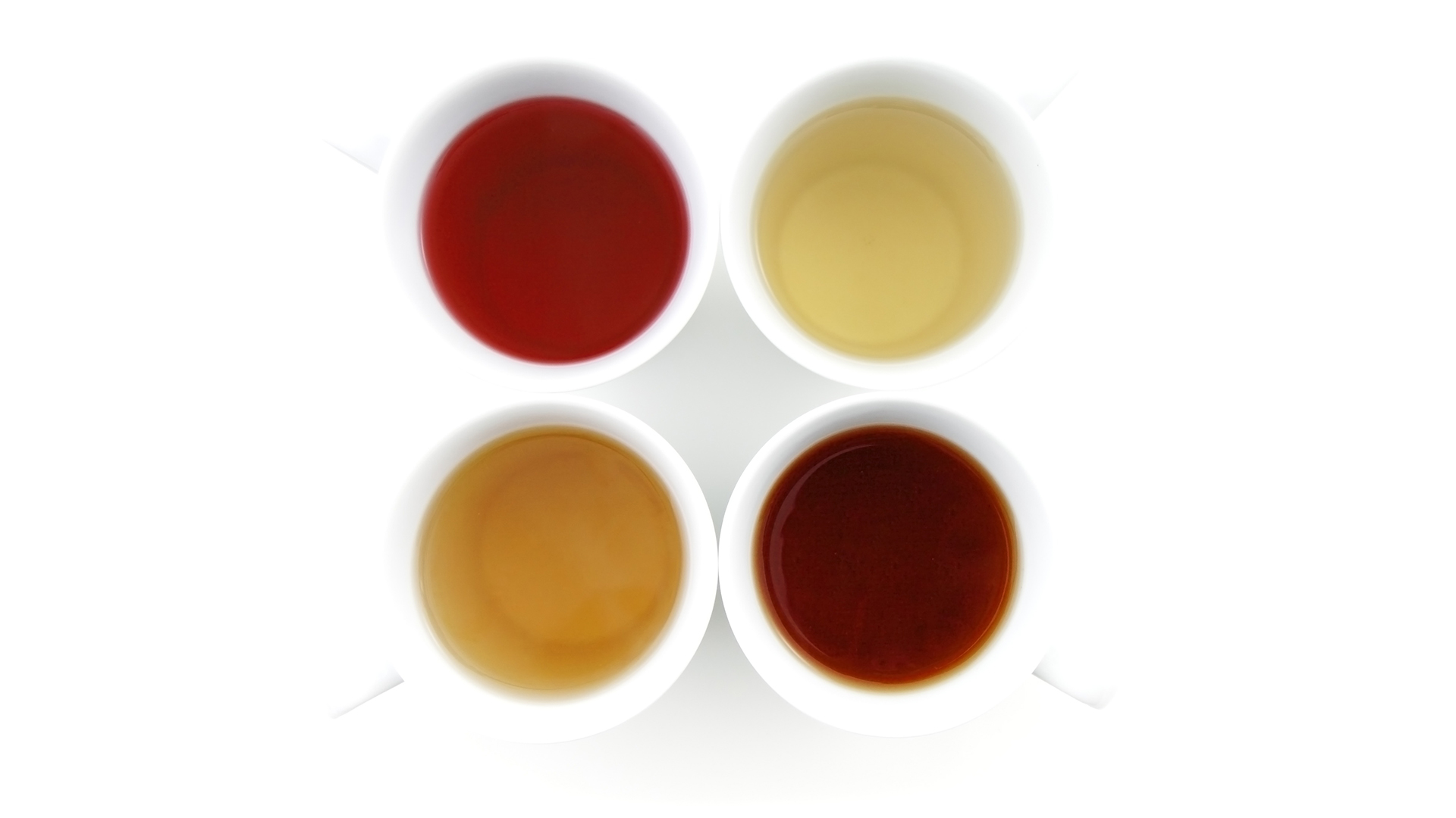 四杯不同水色的台灣茶湯